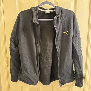 Puma Black Jacket with Gold Puma Logo